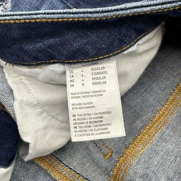 American Eagle Outfitters Shortie Cut Off Stretch Denim Shorts - Women’s US 4 - Picture 6 of 11